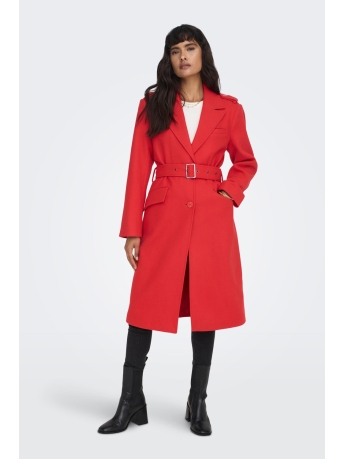 Only Jas ONLSIF FILIPPA LIFE BELTED COAT CC 15292803 HIGH RISK RED