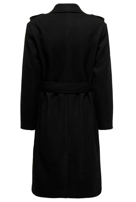 onlsif filippa life belted coat cc 15292803 only jas black/solid | Langmäntel