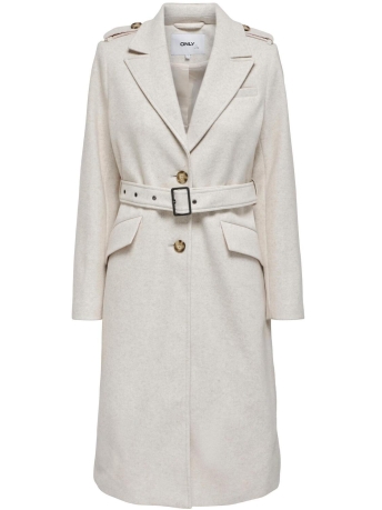 Only Jas ONLSIF FILIPPA LIFE BELTED COAT CC 15292803 Whisper White/MELANGE