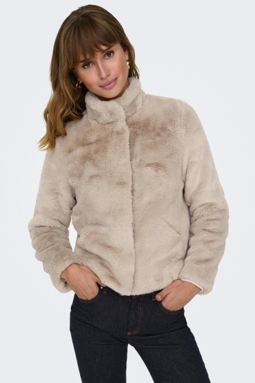 Only Jas ONLNEWVIDA FAUX FUR JACKET CC OTW 15295423 HUMUS