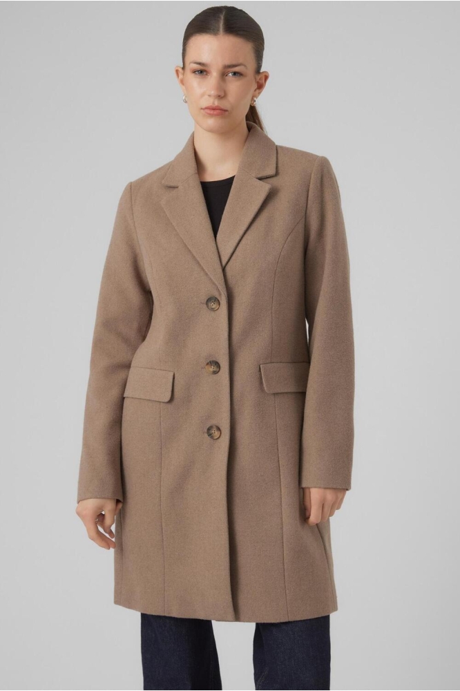 VMGIANNACINDY COAT AW23 BOOS 10288831 BROWN LENTIL/MELANGE