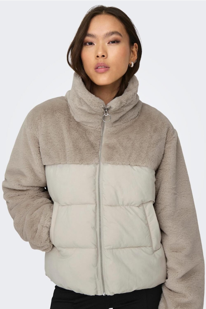 ONLWANJA FUR PUFFER MIX JACKET CC O 15292945 Moonbeam