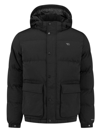 Ballin Jas COAT WITH CHEST PRINT 23039403 02 BLACK