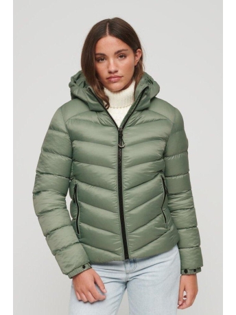 Superdry Jas HOODED FUJI PADDED JACKET W5011593A 1KN LIGHT JADE GREEN