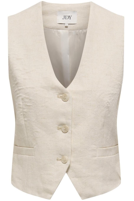Jacqueline de Yong beige dames gilet | Vooraanzicht