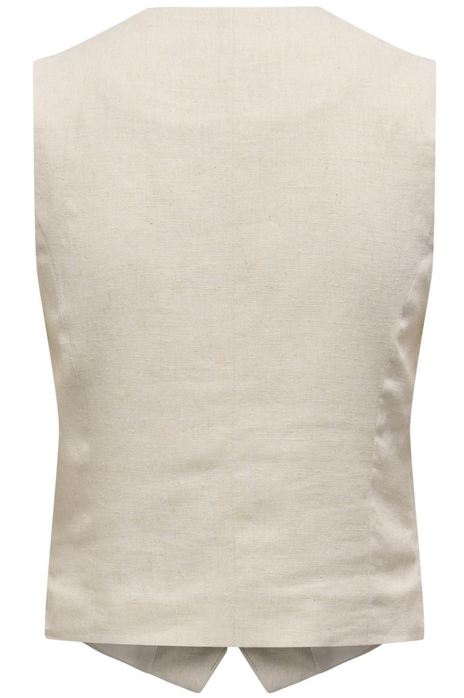 Jacqueline de Yong beige dames gilet | Achteraanzicht