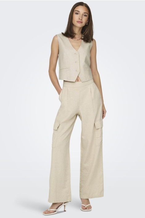 Jacqueline de Yong beige dames gilet | Model