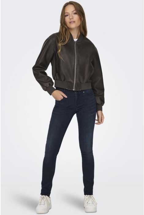 Only onljane faux leather washed bomber