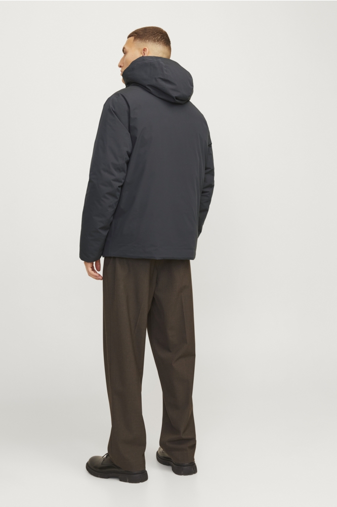 Jack & Jones blauwe heren jas | Model achteraanzicht