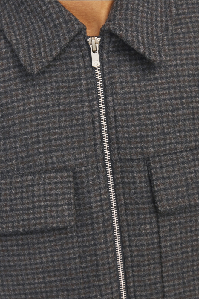 Jack & Jones zwarte heren jas | Close up