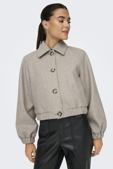 Only Jas ONLNANCY LIFE COLLAR JACKET CC OTW 15321922 SIMPLY TAUPE/MELANGE