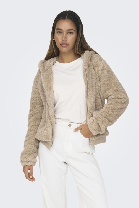 Only beige dames vest | Model vooraanzicht