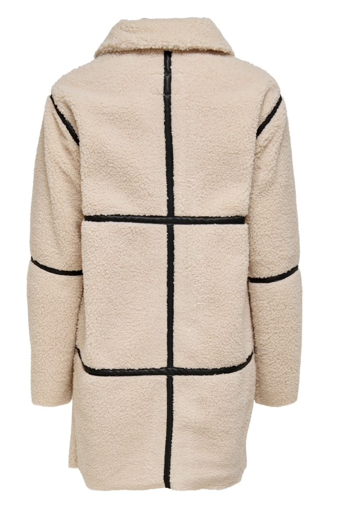 Jacqueline de Yong beige dames jas | Achteraanzicht