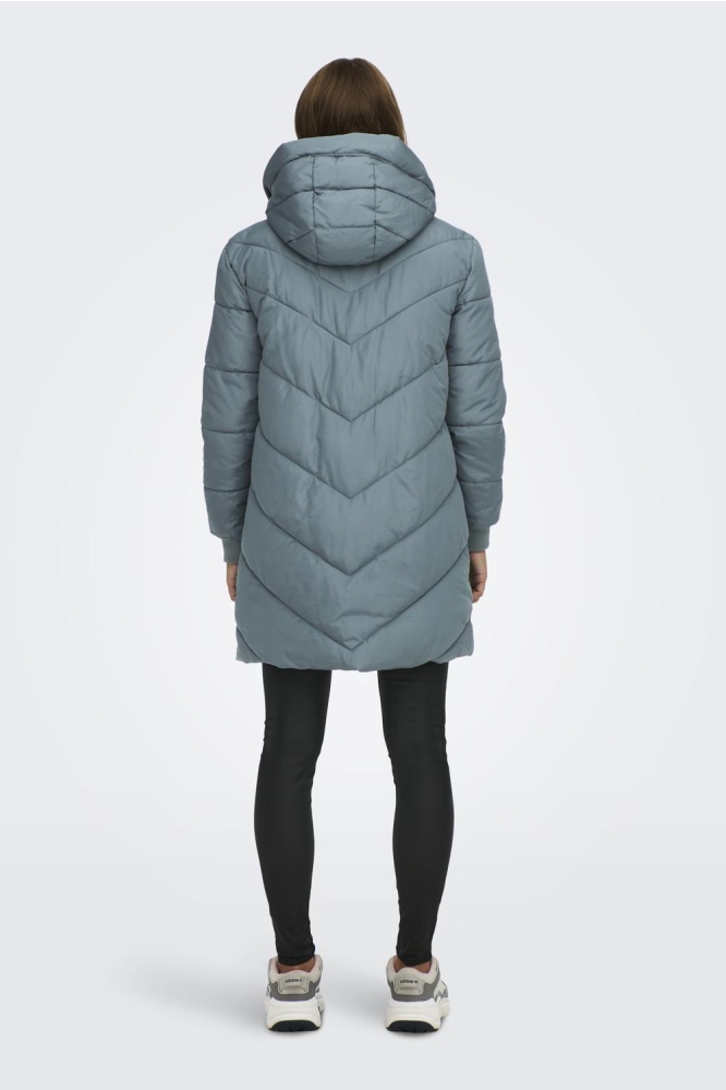 Jacqueline de Yong blauwe dames jas | Model achteraanzicht