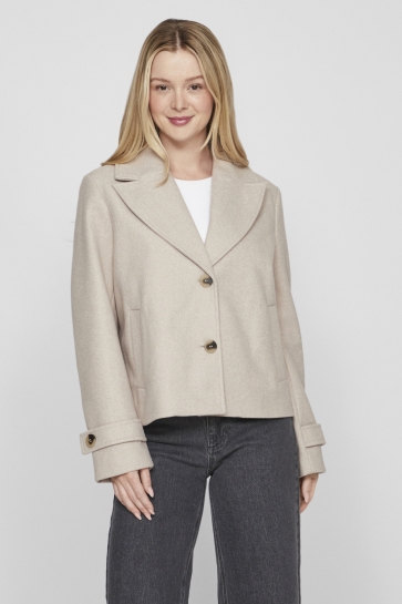 Vila Jas VISOLO L/S SHORT JACKET/TES 14099249 NATURAL MELANGE