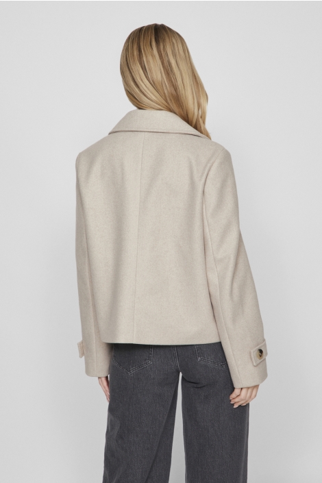Vila beige dames jas | Model achteraanzicht