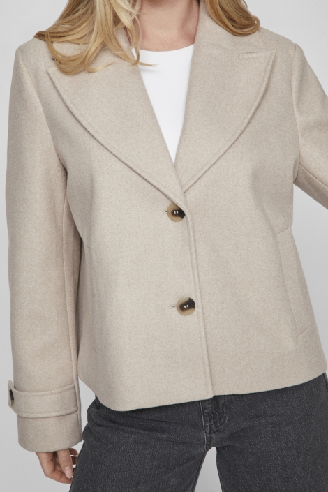 Vila beige dames jas | Close up