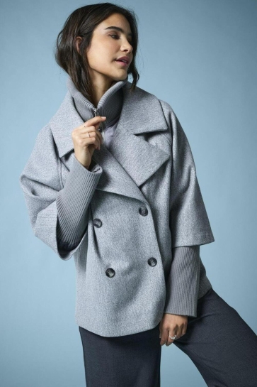 Jacqueline de Yong Jas JDYHANNAH SHORT JACKET OTW HAB 15337889 Medium Grey Melange