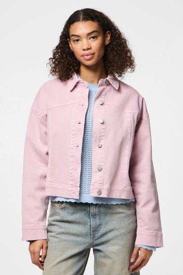 Pieces Jas PCFENNY LS DENIM JACKET MM 17155064 DAWN PINK/WASHES