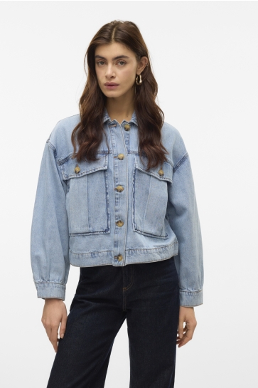 Vero Moda Jas VMSILKA L/S DNM SHACKET YO367 10323236 Light Blue Denim