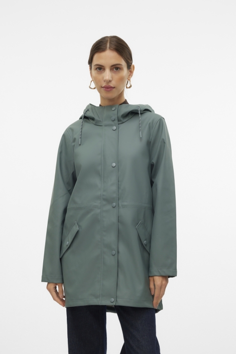 Vero Moda groene dames jas | Model vooraanzicht