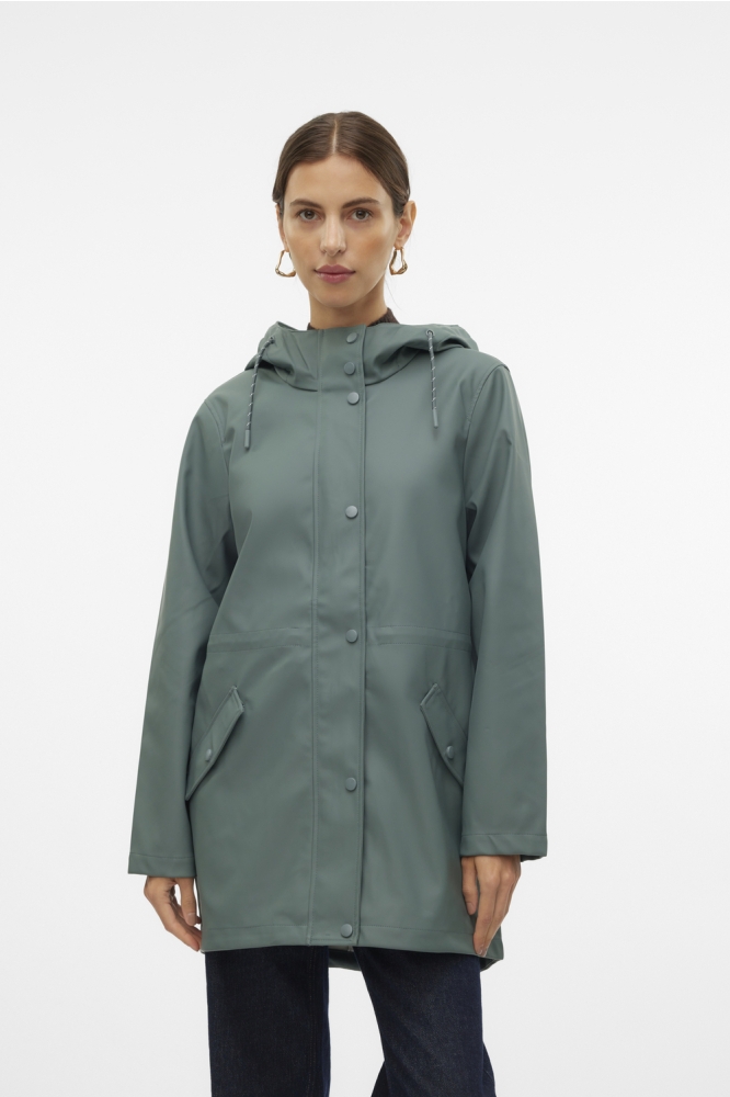 Vero Moda groene dames jas | Model vooraanzicht