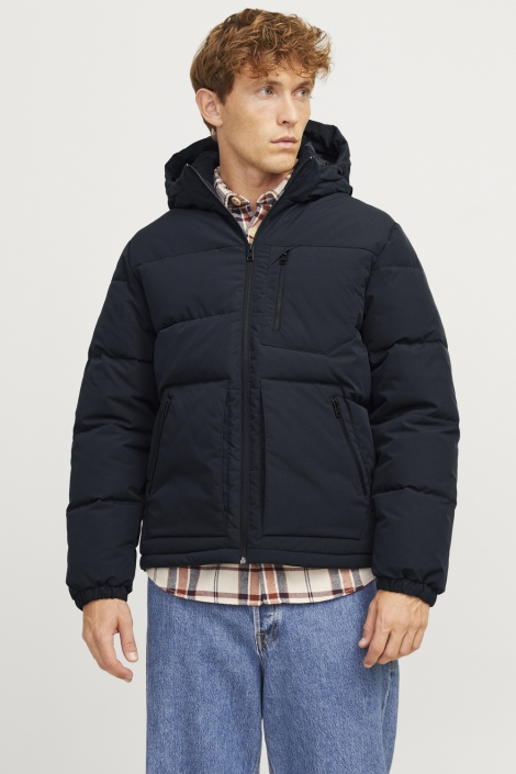 Jack & Jones blauwe heren jas | Model vooraanzicht