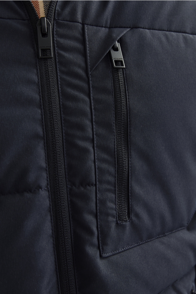 Jack & Jones blauwe heren jas | Close up