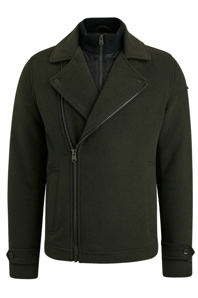 Cast Iron groene heren jas | Vooraanzicht