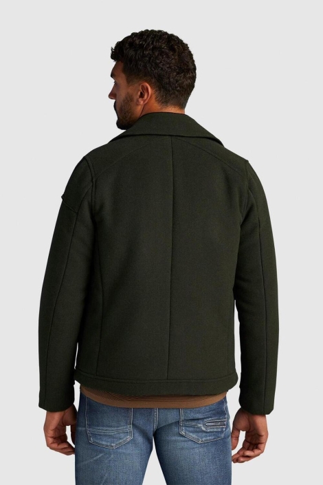 Cast Iron groene heren jas | Model achteraanzicht