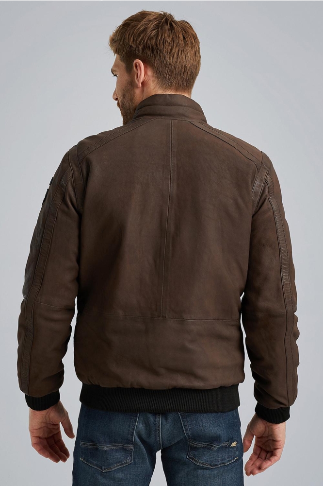 PME legend bruine heren leren jas | Achteraanzicht