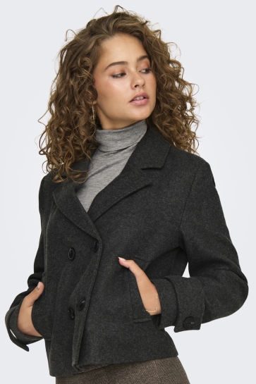 Only ONLFREJA LIFE SHORT DB JACKET OTW N 15320983 DARK GREY MELANGE