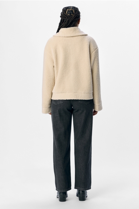 Object beige dames jas | Model achteraanzicht