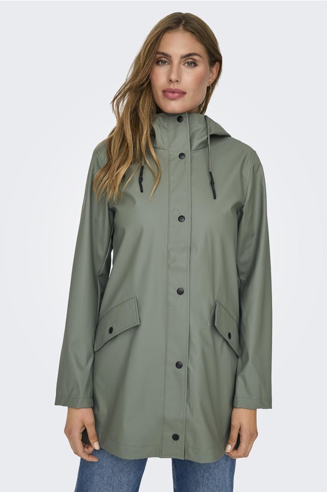 Only groene dames jas | Model vooraanzicht