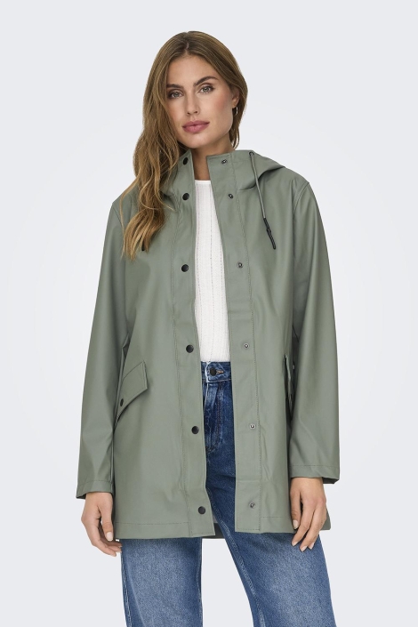 Only groene dames jas | Model vooraanzicht