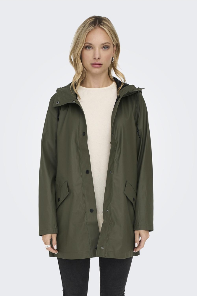 Only groene dames jas | Model vooraanzicht