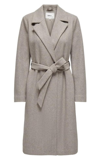 Only Jas ONLALVILDA LIFE WRAP COAT OTW NOOS 15314362 Simply Taupe/MELANGE