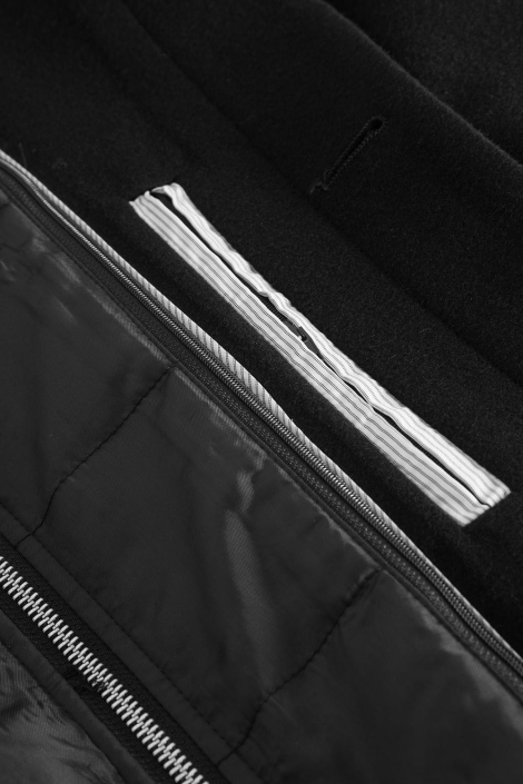 Matinique zwarte heren jas | Close up