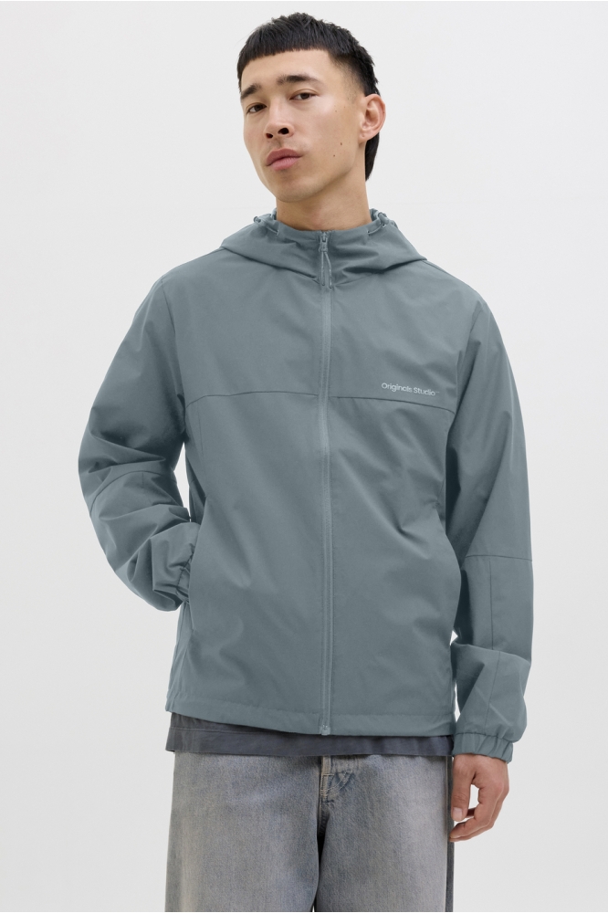 Jack & Jones blauwe heren jas | Model vooraanzicht