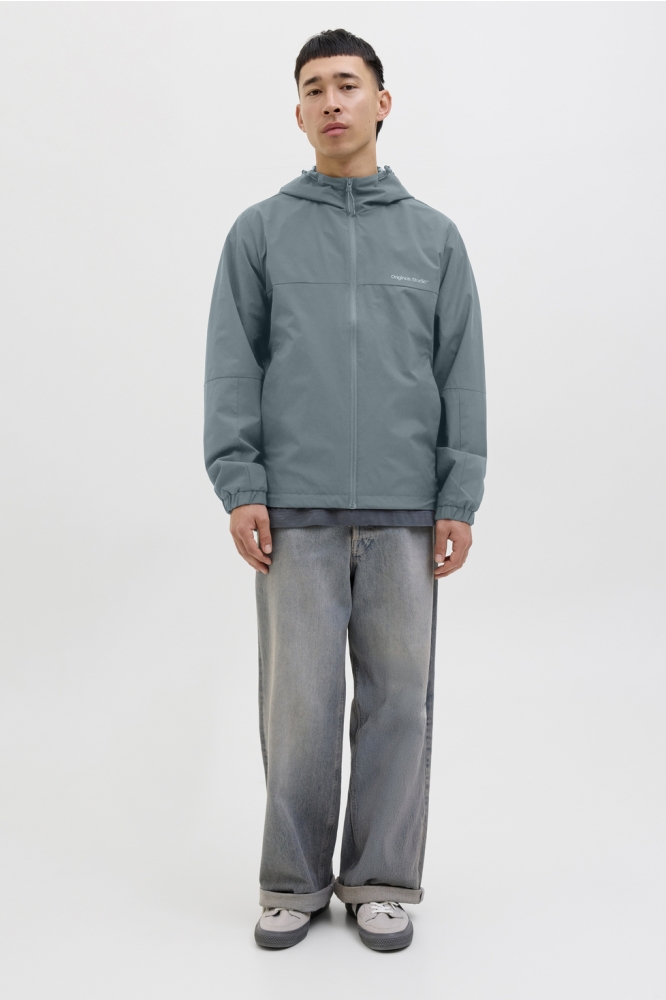 Jack & Jones blauwe heren jas | Model vooraanzicht