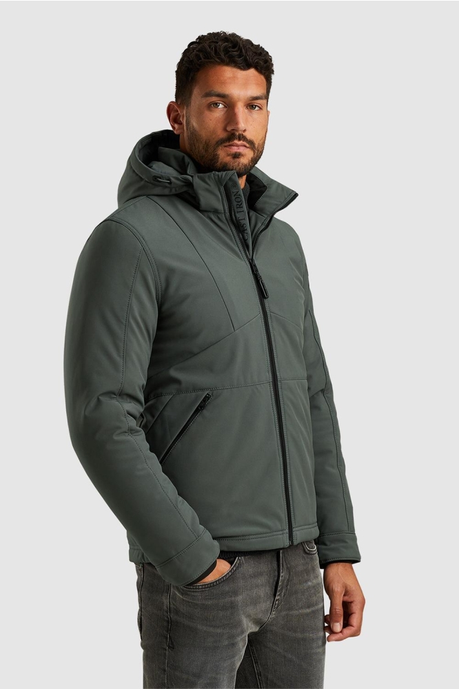 Cast Iron groene heren jas | Model zijaanzicht