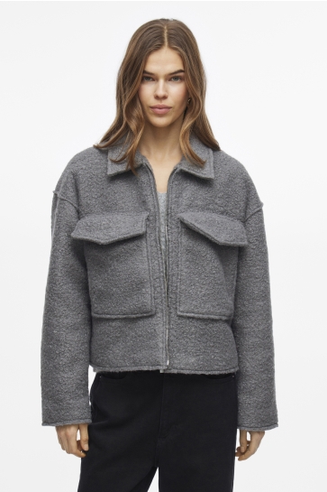 Vila VIDAPHNE L/S JACKET 14103404 MEDIUM GREY MELANGE