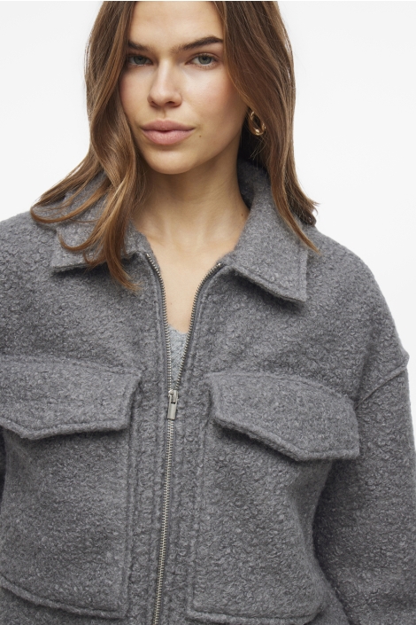 Vila grijze dames jas | Close up