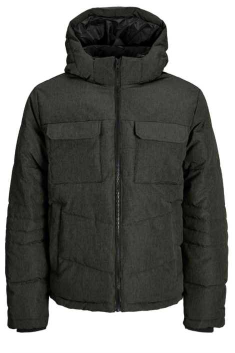 Jack & Jones groene heren jas | Vooraanzicht