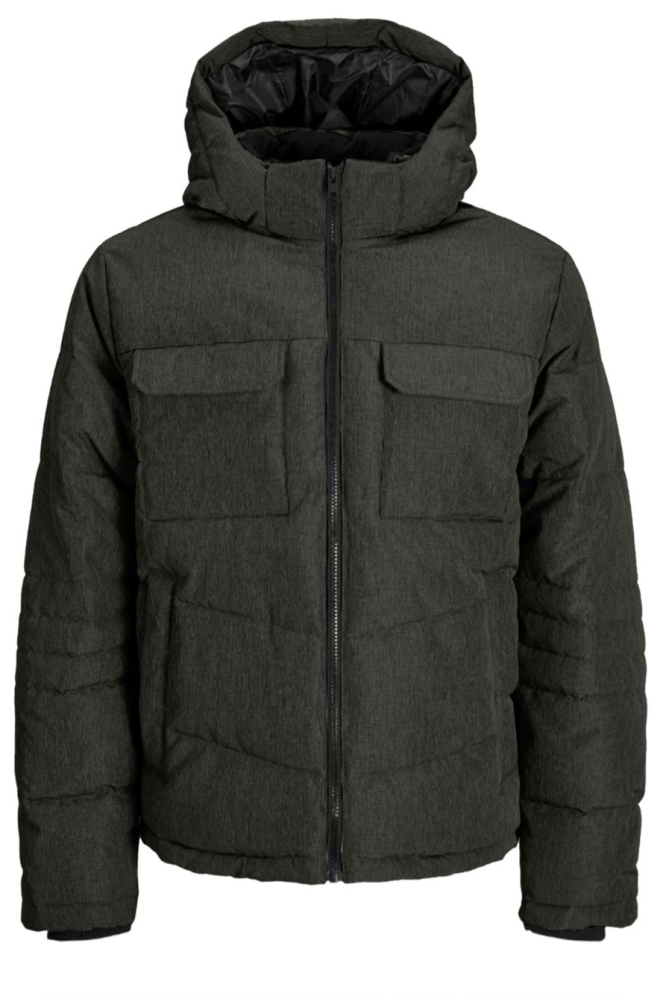Jack & Jones groene heren jas | Vooraanzicht