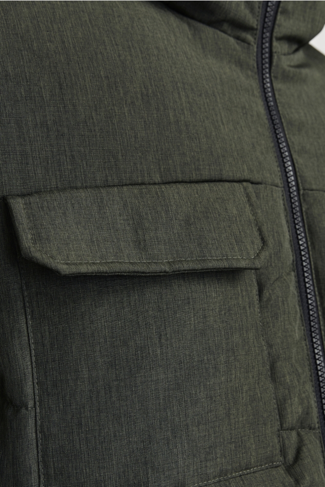 Jack & Jones groene heren jas | Close up