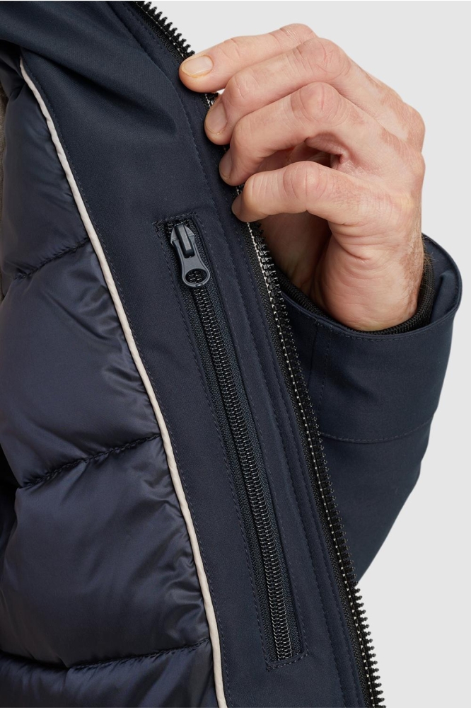 Vanguard blauwe heren jas | Close up