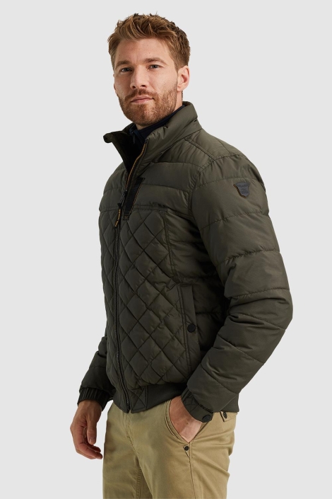 PME legend groene heren jas | Model zijaanzicht