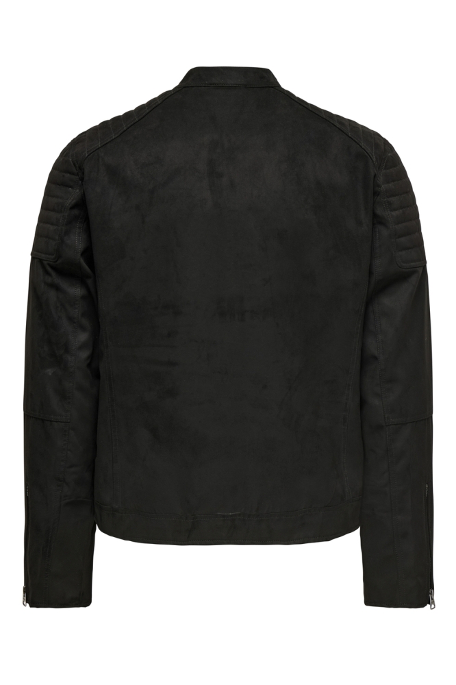 Only & Sons zwarte heren jas | Achteraanzicht