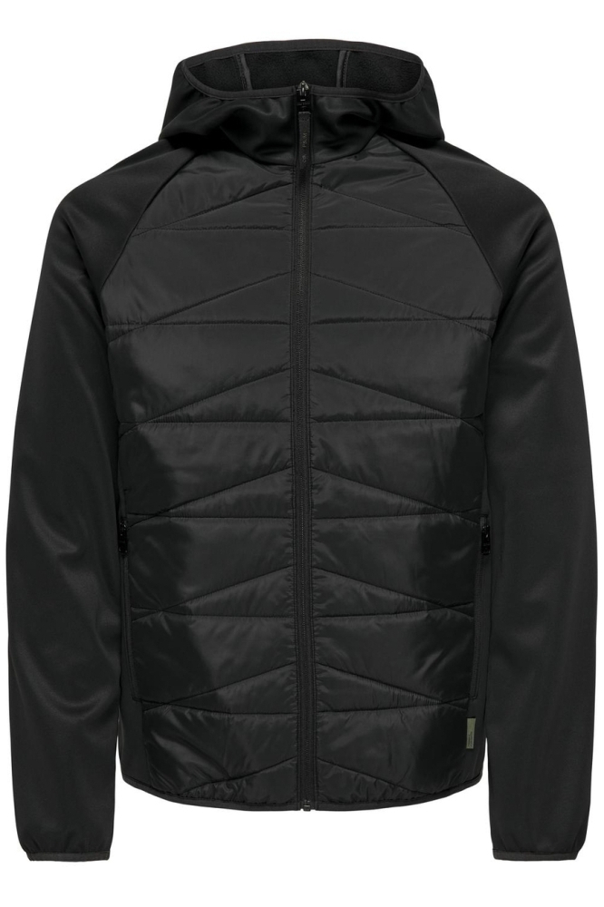 Only & Sons zwarte heren jas | Vooraanzicht